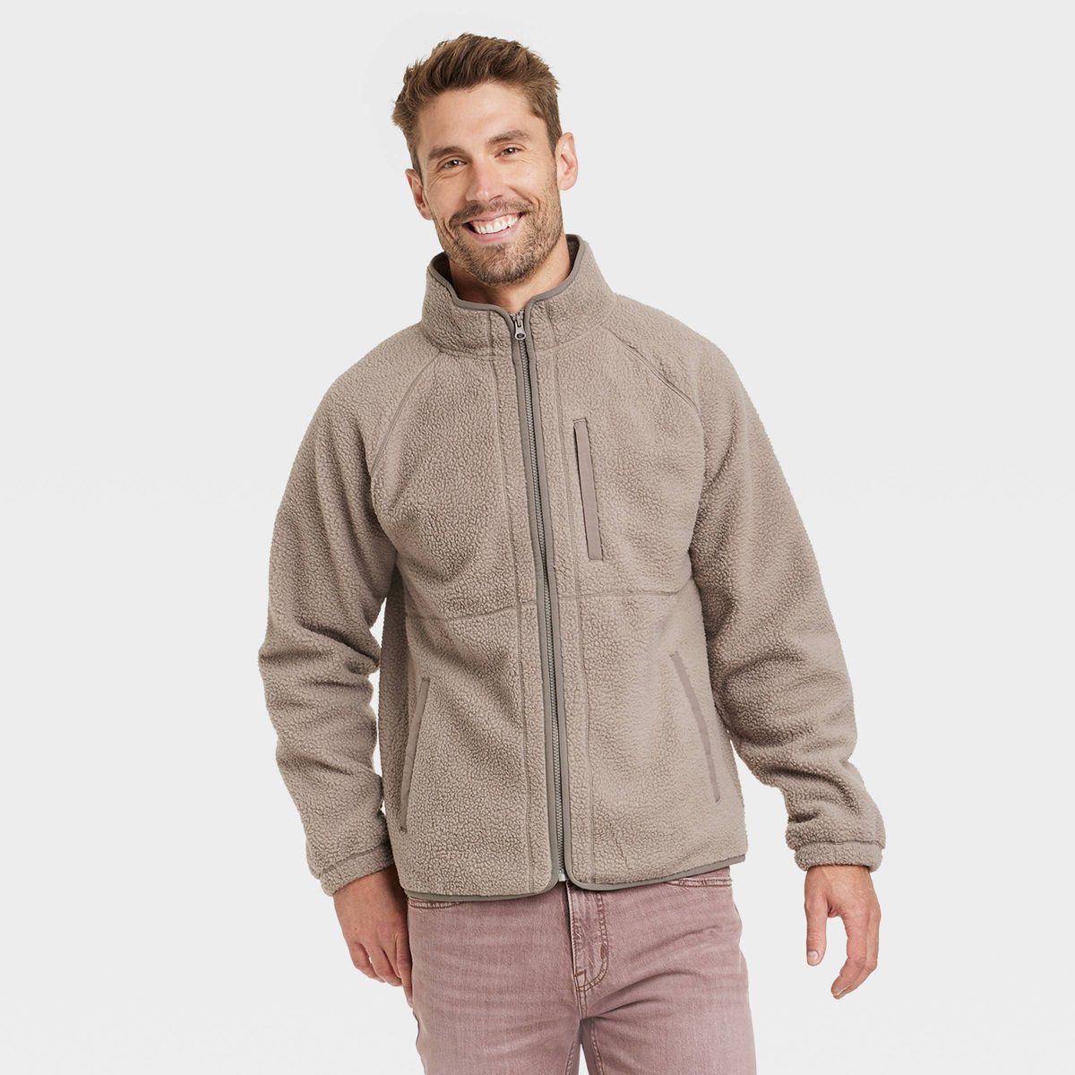 Men's High Pile Fleece Zip-Up Sweatshirt - Goodfellow & Co™ | Target