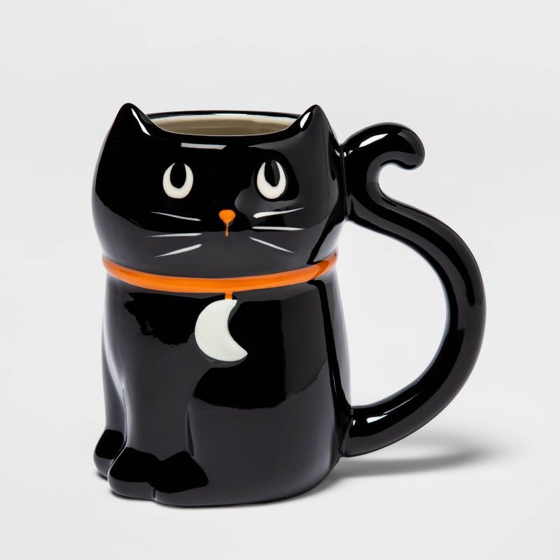 13oz Stoneware Black Cat Figural Mug - Hyde & EEK! Boutique™ | Target