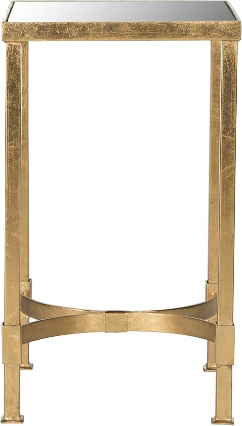 SAFAVIEH Home Collection Halyn Gold Leaf Mirror Top End Table | Amazon (US)