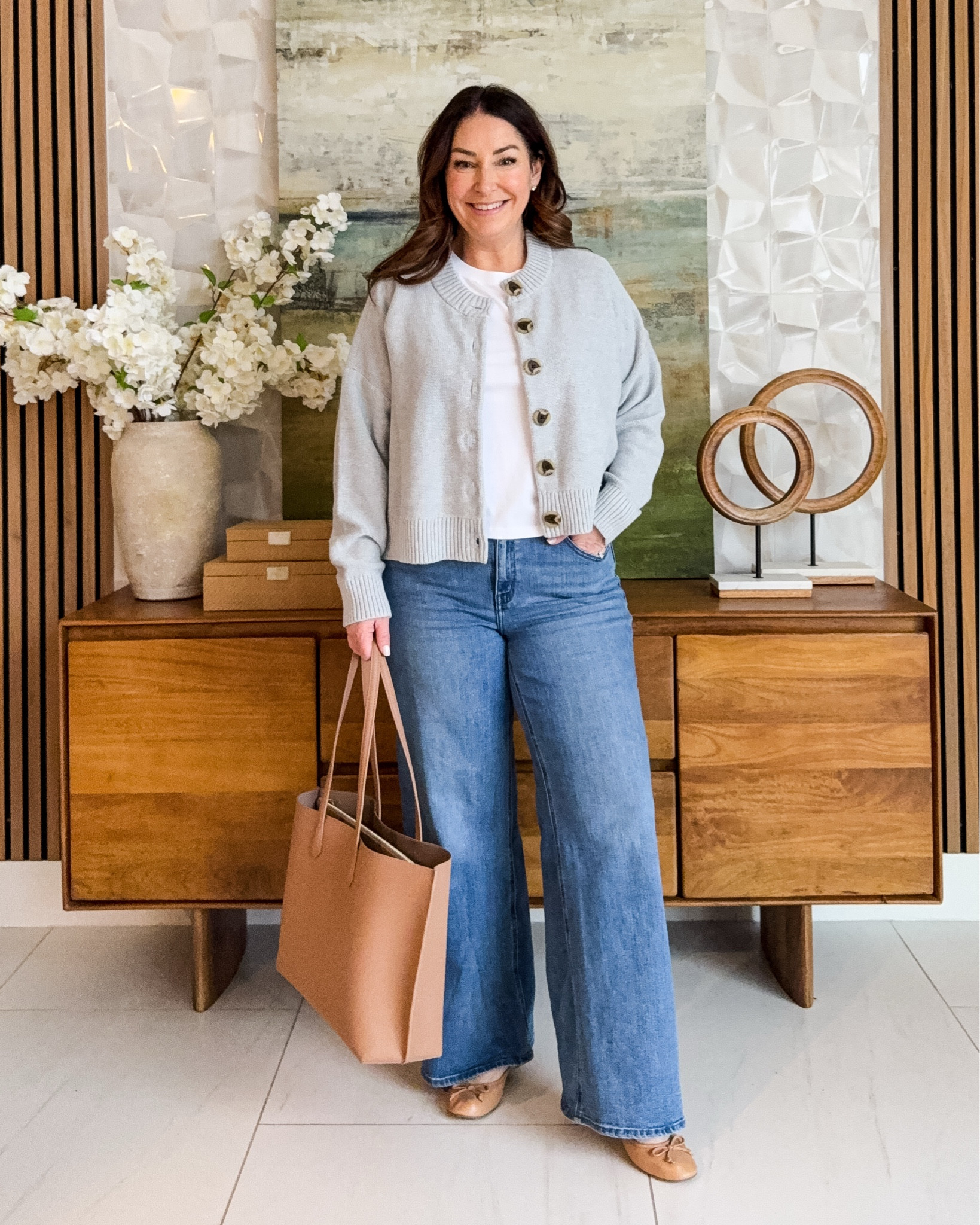 Spring Cardigan Casual Quince Outfit | Wearing Jeans tts, 31 | Tee tts, L | Sweater tts, L  

 

#LTKSeasonal #LTKOver40 #LTKMidsize