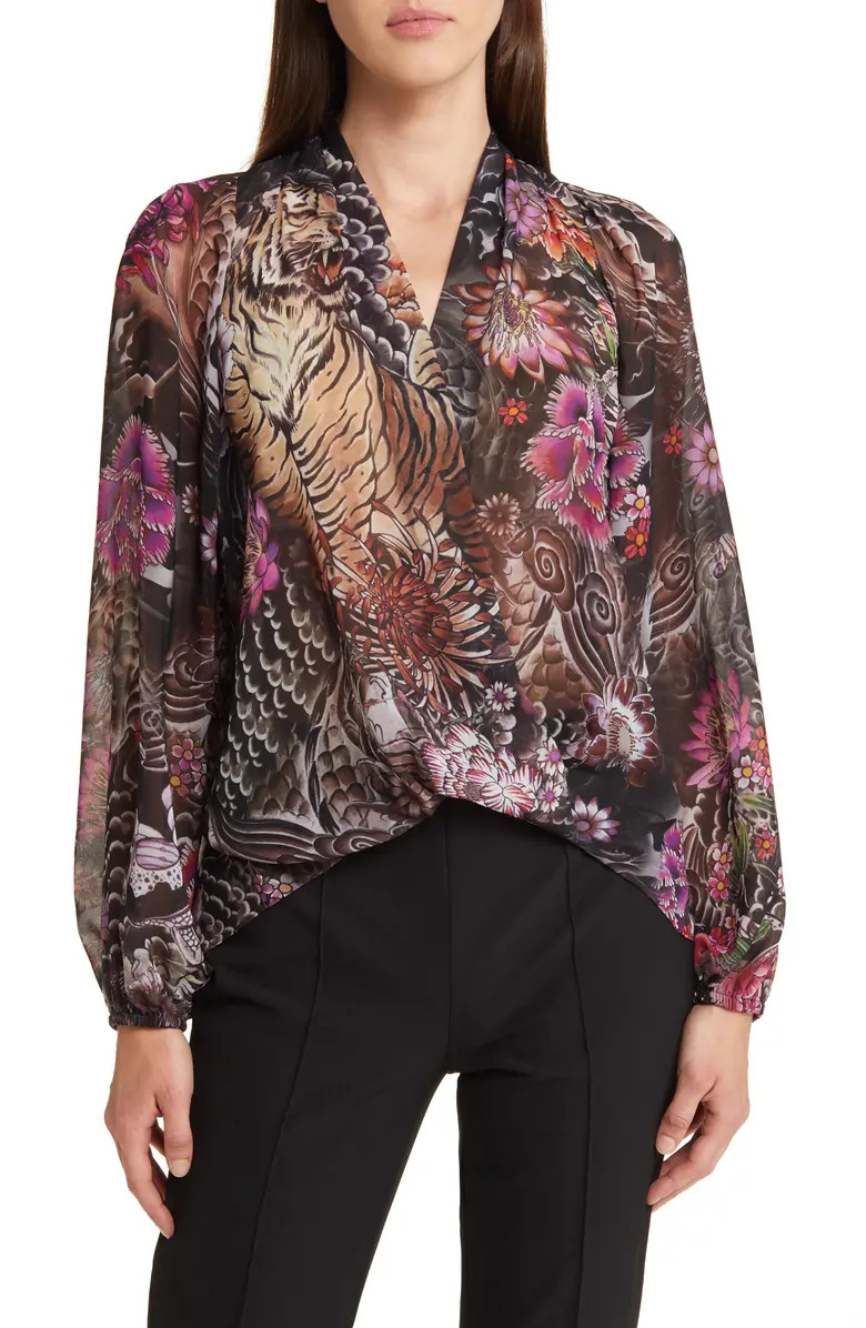 KOBI HALPERIN Robin Tiger Print Chiffon Top | Nordstrom | Nordstrom
