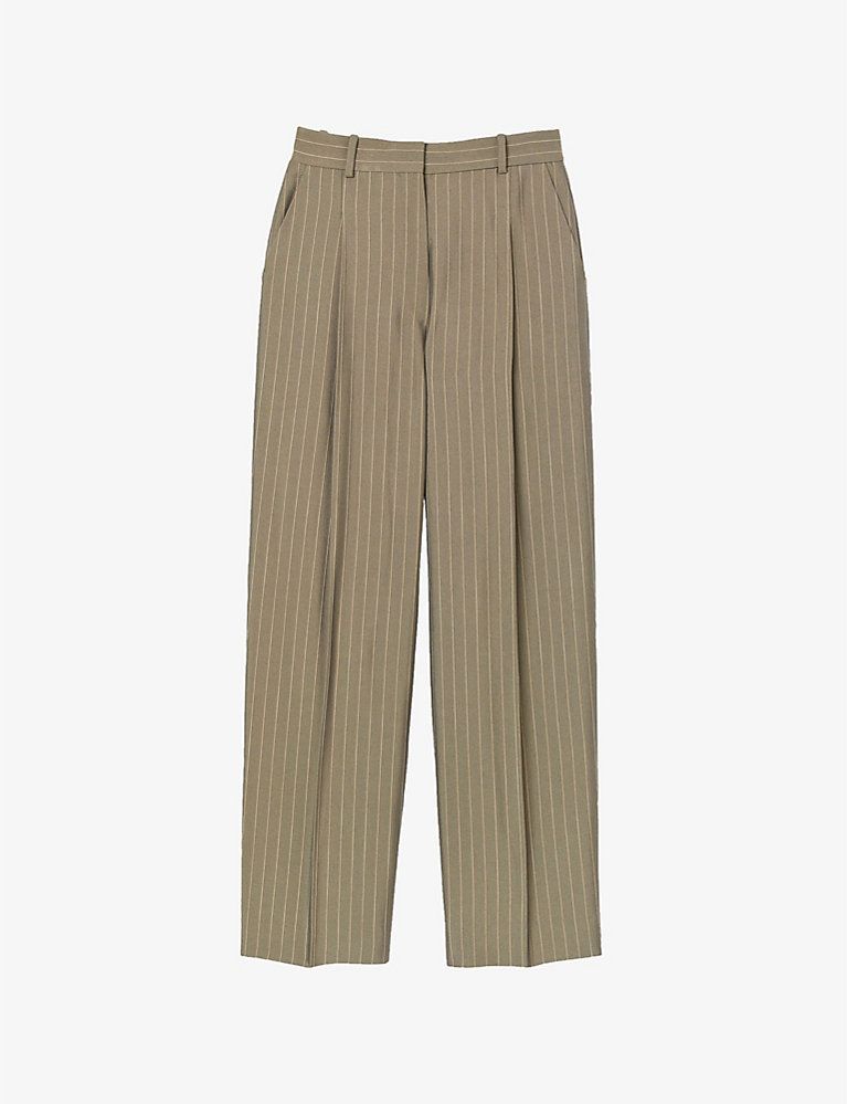 Beryn stripe-pattern wide-leg woven trousers | Selfridges