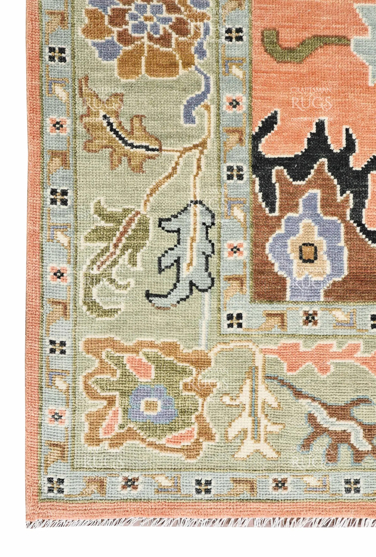 Peach Oushak Style Hand Knotted Rug 4x6, 5x8, 6x9, 8x10, 9x12, 10x14 Ft Handmade Rugs for Living ... | Etsy (US)