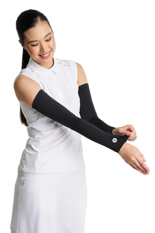 Coolibar Women's MaxShield Performance Arm Sleeves, UPF 50+ Sun Protection in Black at Nordstrom, Size Large | Nordstrom