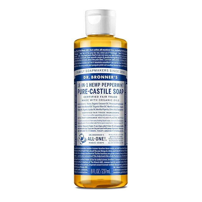 Dr. Bronner's - Pure-Castile Liquid Soap (Peppermint, 8 Ounce) - Made with Organic Oils, 18-in-1 ... | Amazon (US)