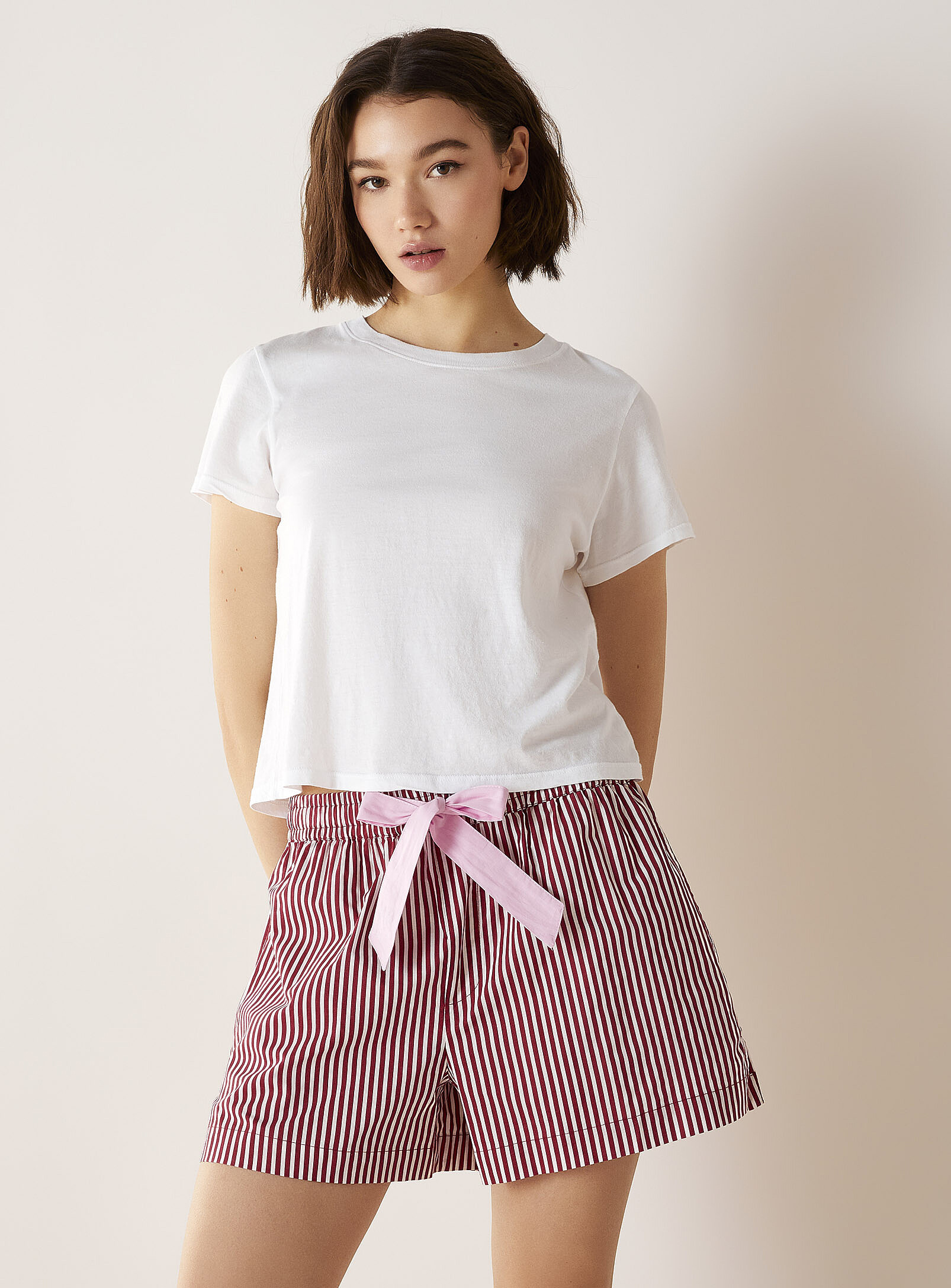 Damson Madder - Krissy poplin lounge boxer short (Women, Red, 8) | Simons
