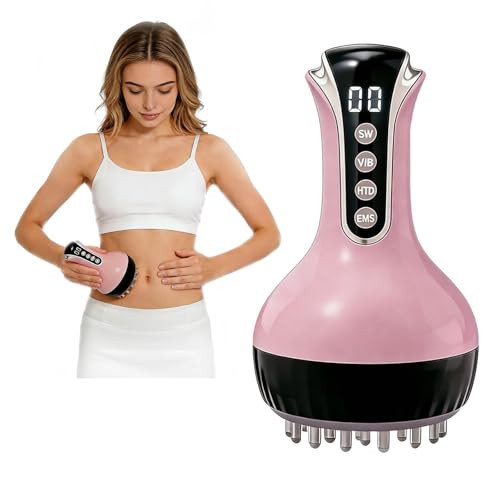 Emptty Pink 4-in-1 Lymphatic Drainage Massager 35-Speed Handheld Anti-Cellulite Tool with Red Light, Heat, Pulsation & Vibration for Legs & Belly (Handheld Massager) | Amazon (US)
