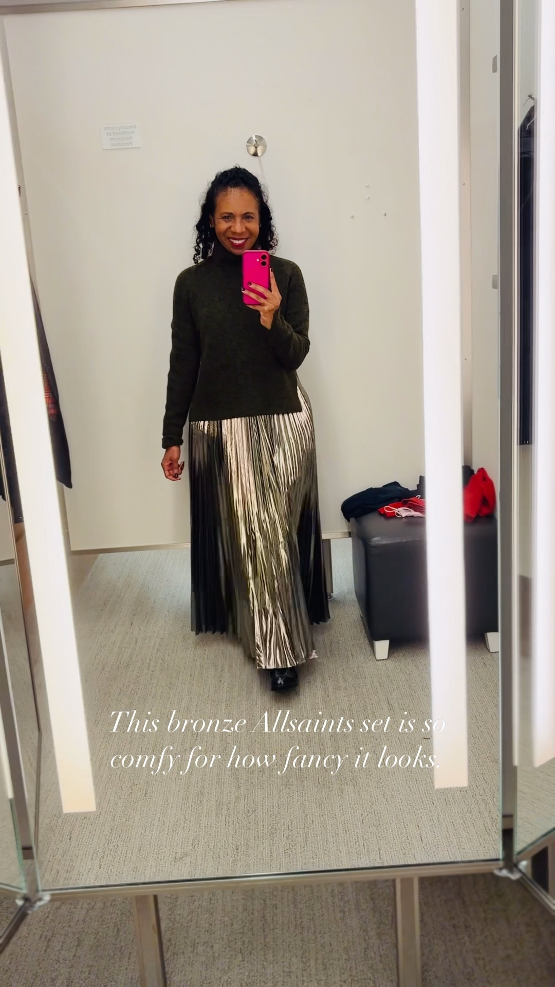 AllSaints Spark Pleated Maxi Dress & Sweater Set (XS) in Bronze Brown ✨
I love how elevated this looks while still being so comfortable. The dress has spaghetti straps and a lower neckline, so I topped it with the matching sweater for a modest, cozy holiday look. The split hem makes it easy to move and adds such a flattering high-low shape.
Perfect for Christmas events, holiday dinners, or NYE!
✨ Shop the set below

#LTKSeasonal #LTKHoliday #LTKGiftGuide