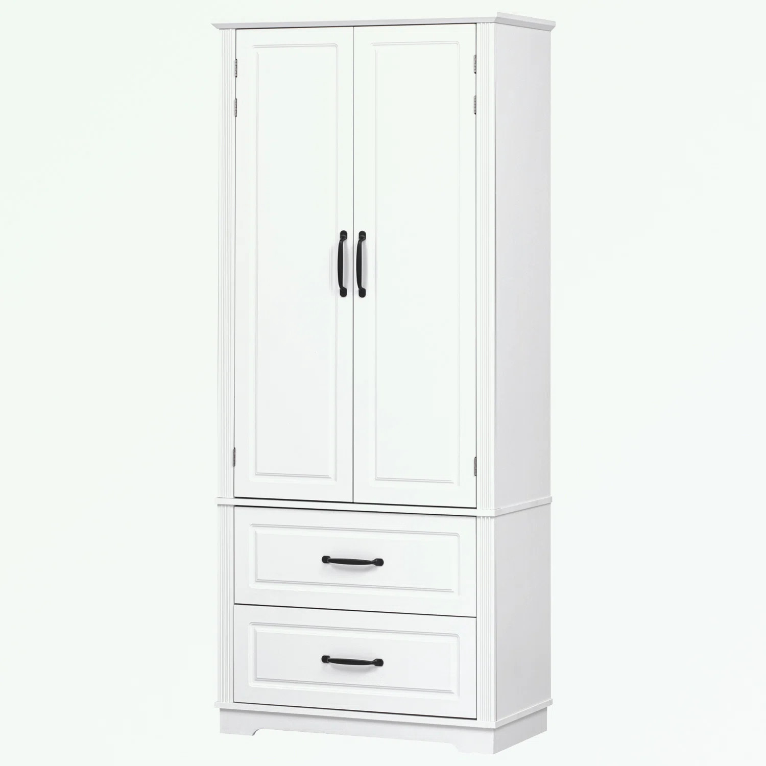 Kitchen Pantry Cabinet with 2 Large Drawers, 8 Door Shelves and 3 Cabinet Shelves | Wayfair North America