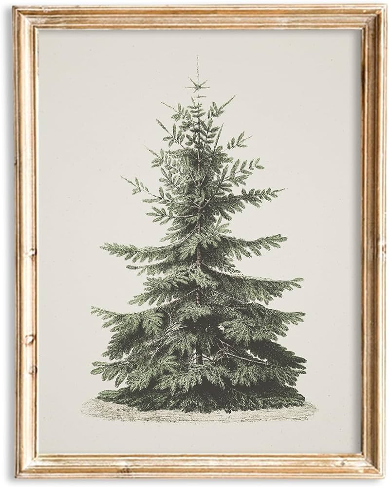 JarThenaAMCS Christmas Canvas Wall Art Print Vintage Xmas Pine Tree Art Poster Winter Tree Rustic... | Amazon (CA)