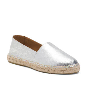 Made In Spain Leather Metallic Espadrilles | Women's Shoes | Marshalls | Marshalls