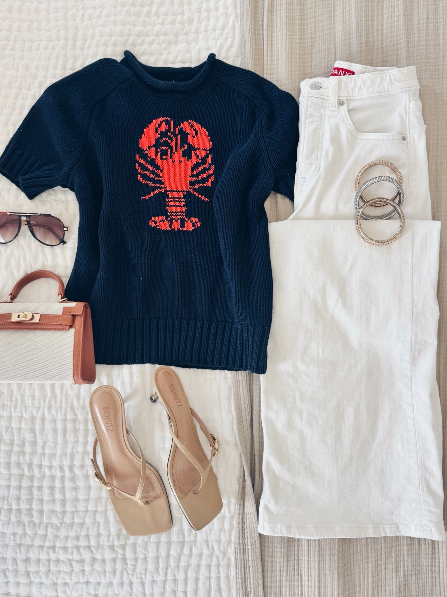 Memorial Day outfit idea! I am shocked this affordable sweater is still in stock!  I have size small and small tall in the jeans. Use my discount code (new customers 15% off) RACHELXSPANX on the jeans.

#LTKootd #LTKgrwm #LTKmomlife