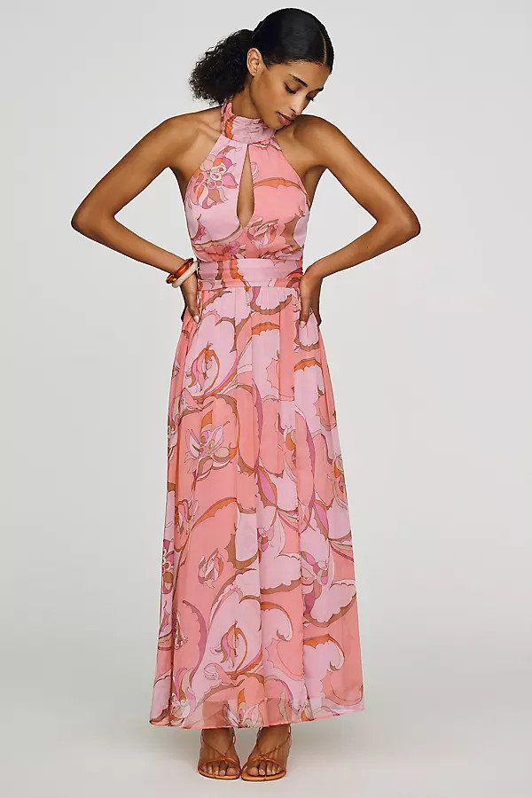 Maeve Cutout Halter Maxi Dress | Anthropologie (US)