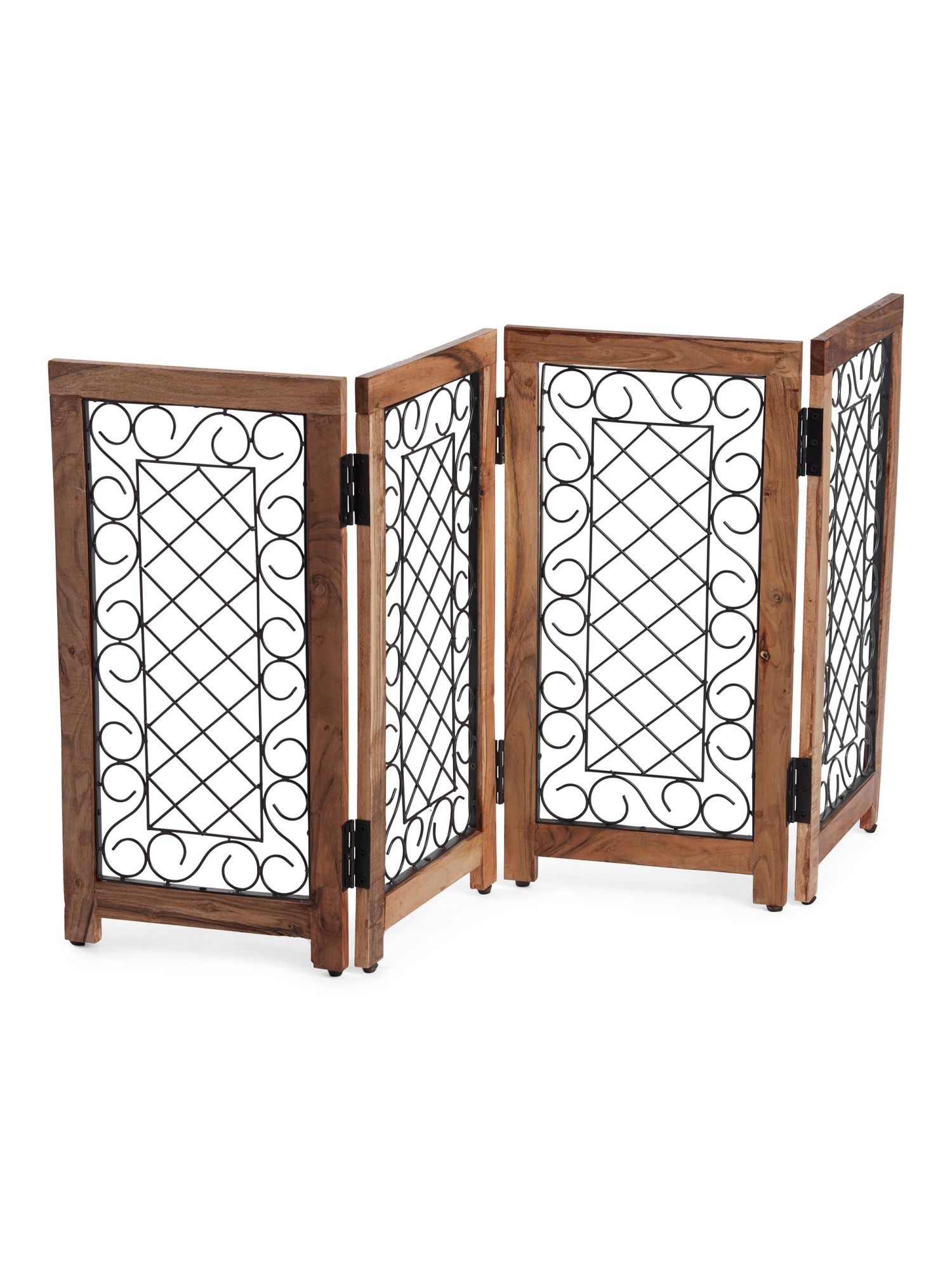 Scroll Carved Wooden Gate | TJ Maxx