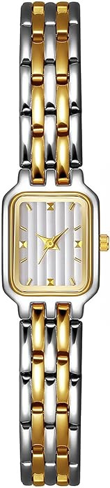 Fashion Watches for Women Rectangular Dress Watch Gold Silver Stainless Steel Vintage Bracelet Wa... | Amazon (US)