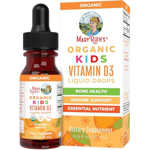 MaryRuth Organics USDA Organic Vitamin D3 Liquid Drops for Kids | 640 IU Vitamin D3 Per Serving | Kids Immune Support & Bone Health Supplement | Formulated for Ages 4-13 | 0.5oz | 30 Servings | Amazon (US)