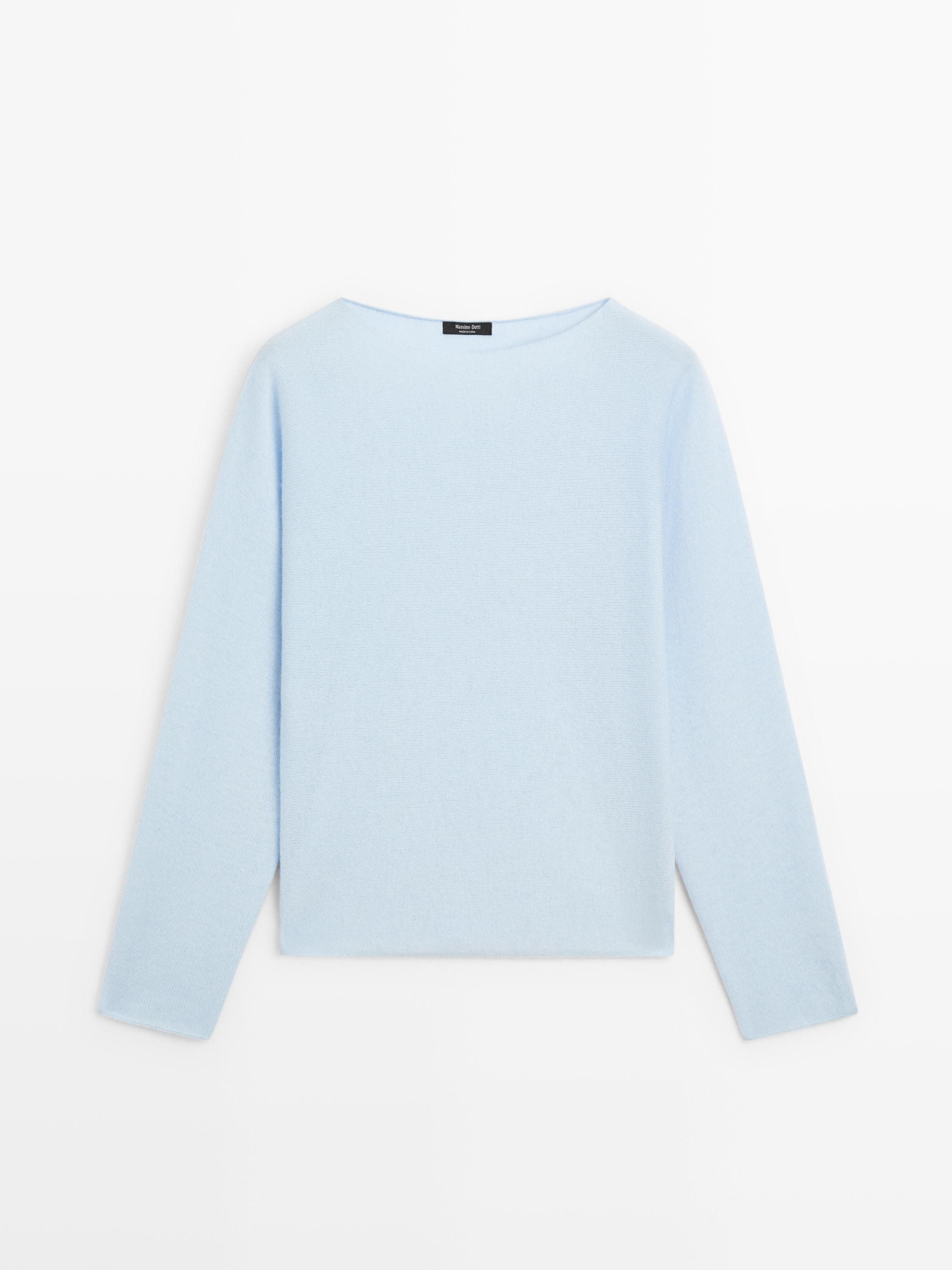 Boat neck knit sweater | Massimo Dutti UK