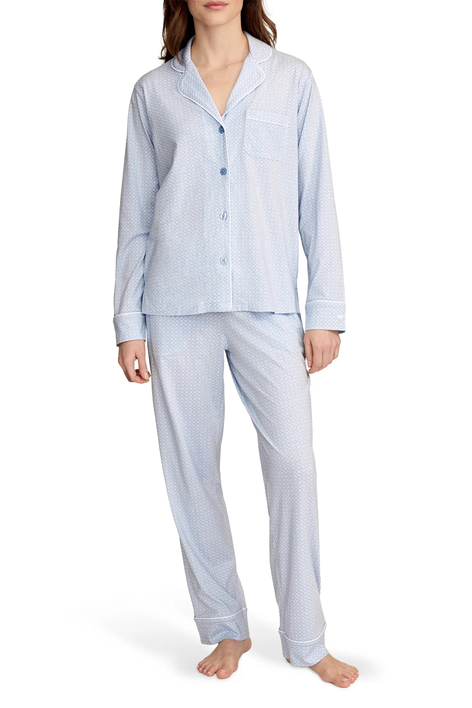 Geo Classic Lightweight Pima Cotton Pajamas (Women) | Nordstrom | Nordstrom