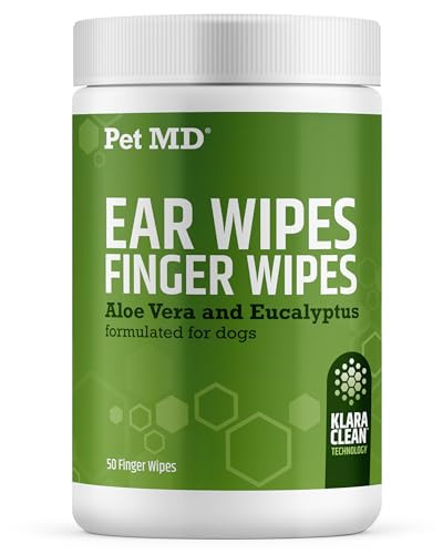 Dog Ear Cleaning Finger Wipes with Aloe Vera & Eucalyptus Oil – Veterinarian Formulated Pet Ear Wipes for Dog Ear Care – Made in USA – 50 Count | Amazon (US)