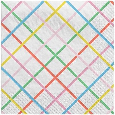 30ct Easter Disposable Lunch Napkins Plaid - Spritz™ | Target