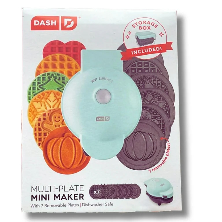Dash Mini Waffle Maker With 7 Removable Plates- Storage Box included! | Walmart (US)