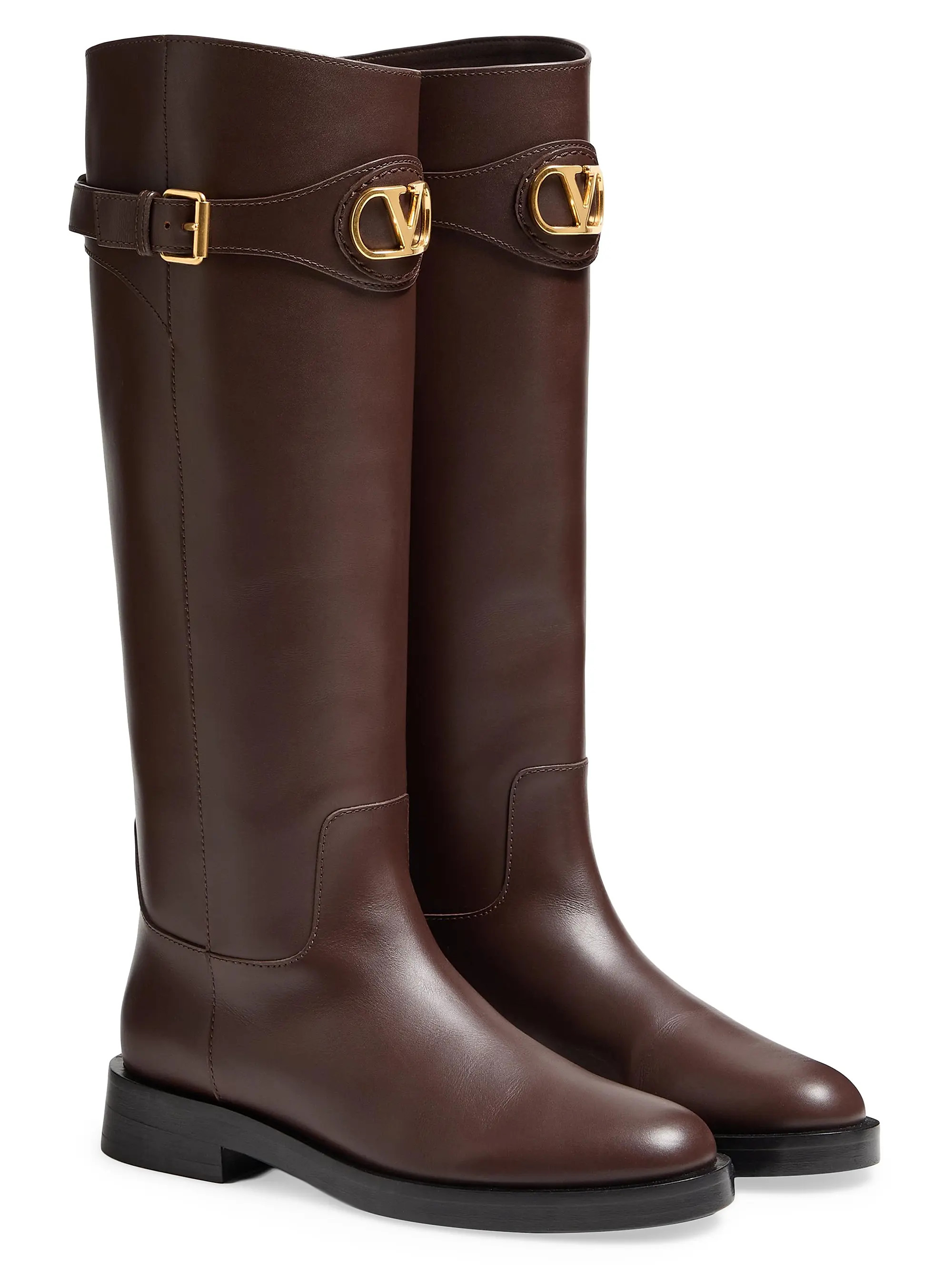 Valentino Garavani VLogo Signature 30MM Calfskin Boots | Saks Fifth Avenue | Saks Fifth Avenue