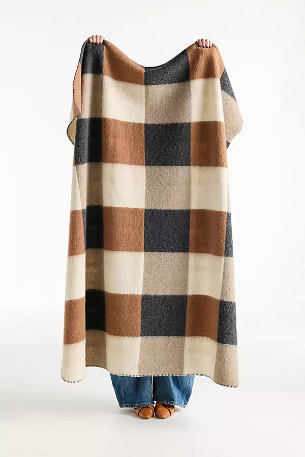 Saddle Wool Blend Throw Blanket | Anthropologie (US)