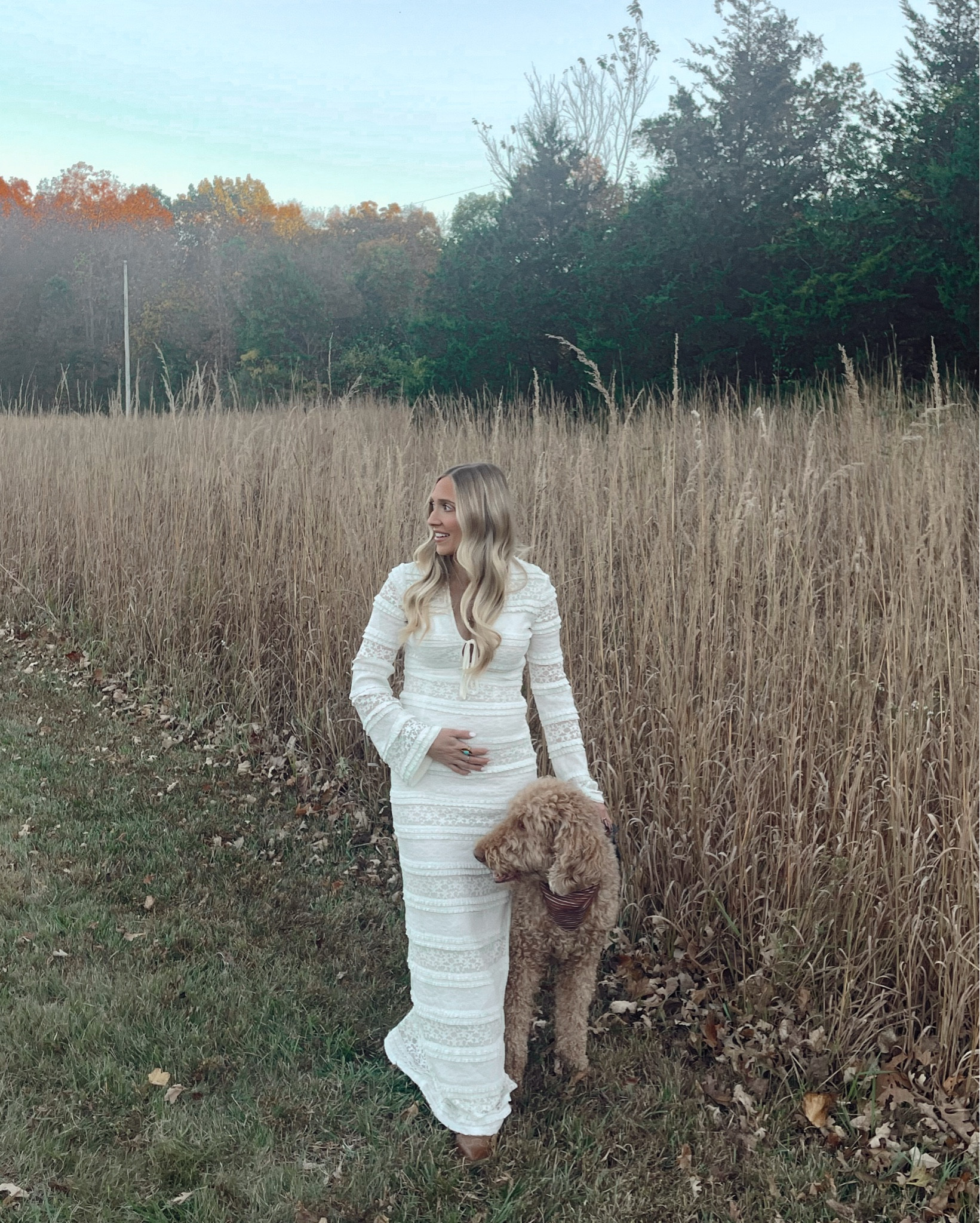 The dreamiest lace dress for bump photos, family sessions, or cozy fall photos 🤍 Linked below size XS ✨🤍👶🏼🥹
#pregnancy #LTKHoliday #LTKfamily #bump #holidayfamilyphotos #fallfamilyphotos #photoshoot #maternity 

#LTKBump #LTKFamily #LTKBaby
