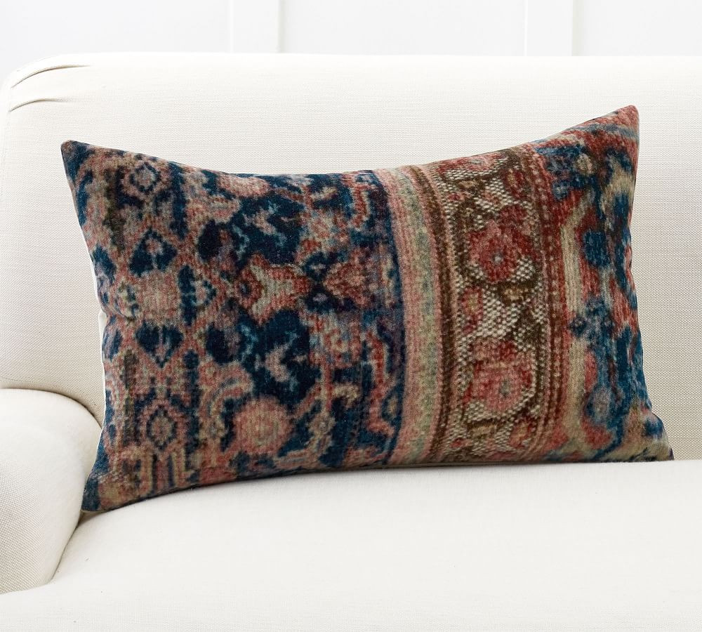 Amaya Velvet Lumbar Pillow Cover | Pottery Barn (US)