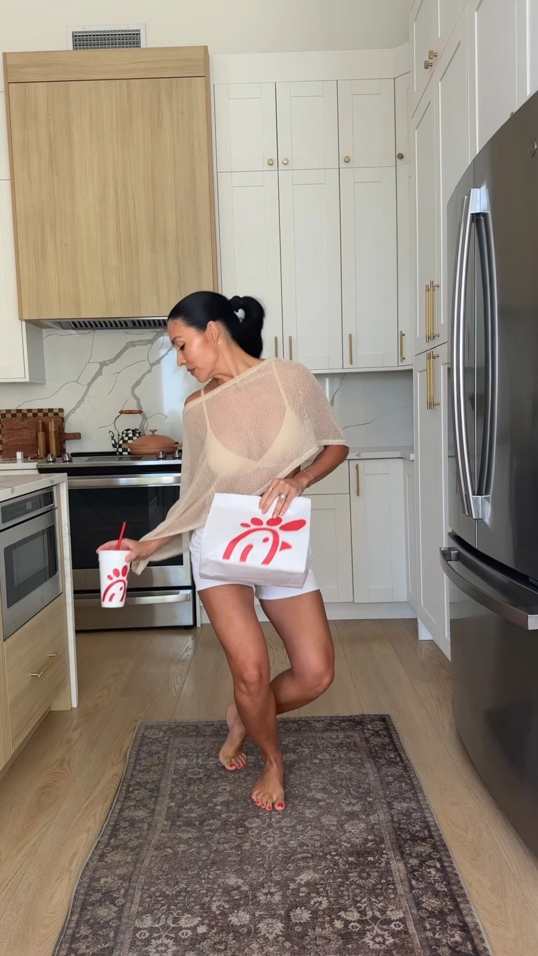 Me after when I get $200 worth of groceries 😁🤪 sharing details to this outfit! My shorts are on sale! 
Top size small
Shorts size 25

#LTKootd #LTKgrwm #LTKdayinmylife
