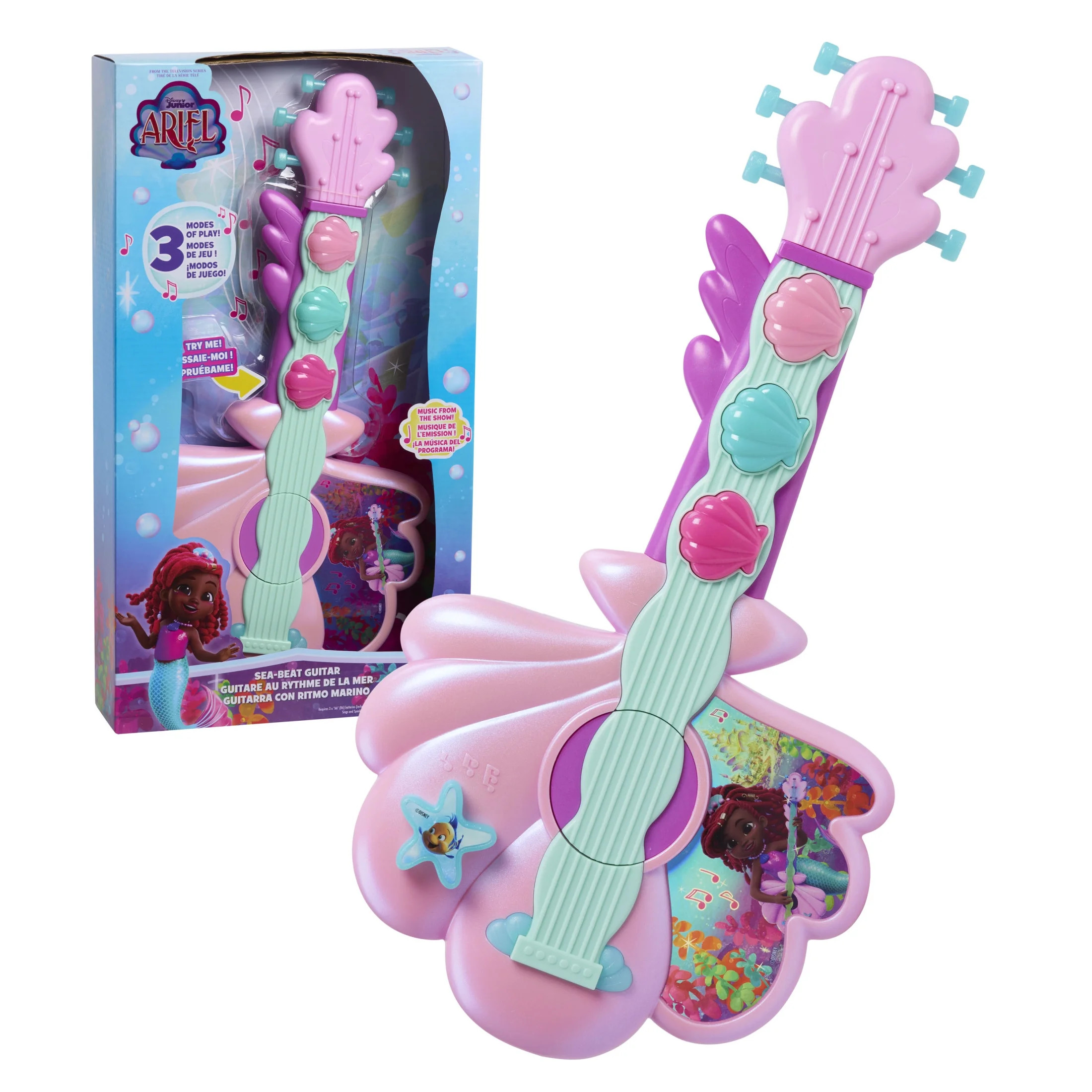 Disney Junior Ariel Sea-Beat Lights and Sounds Guitar, 3 Modes, 15-inches Baby and Toddler Toys | Walmart (US)