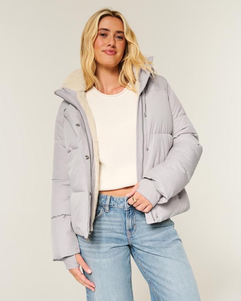Women's Faux Fur-Lined Puffer Jacket | Women's Jackets & Coats | HollisterCo.com | Hollister (US)
