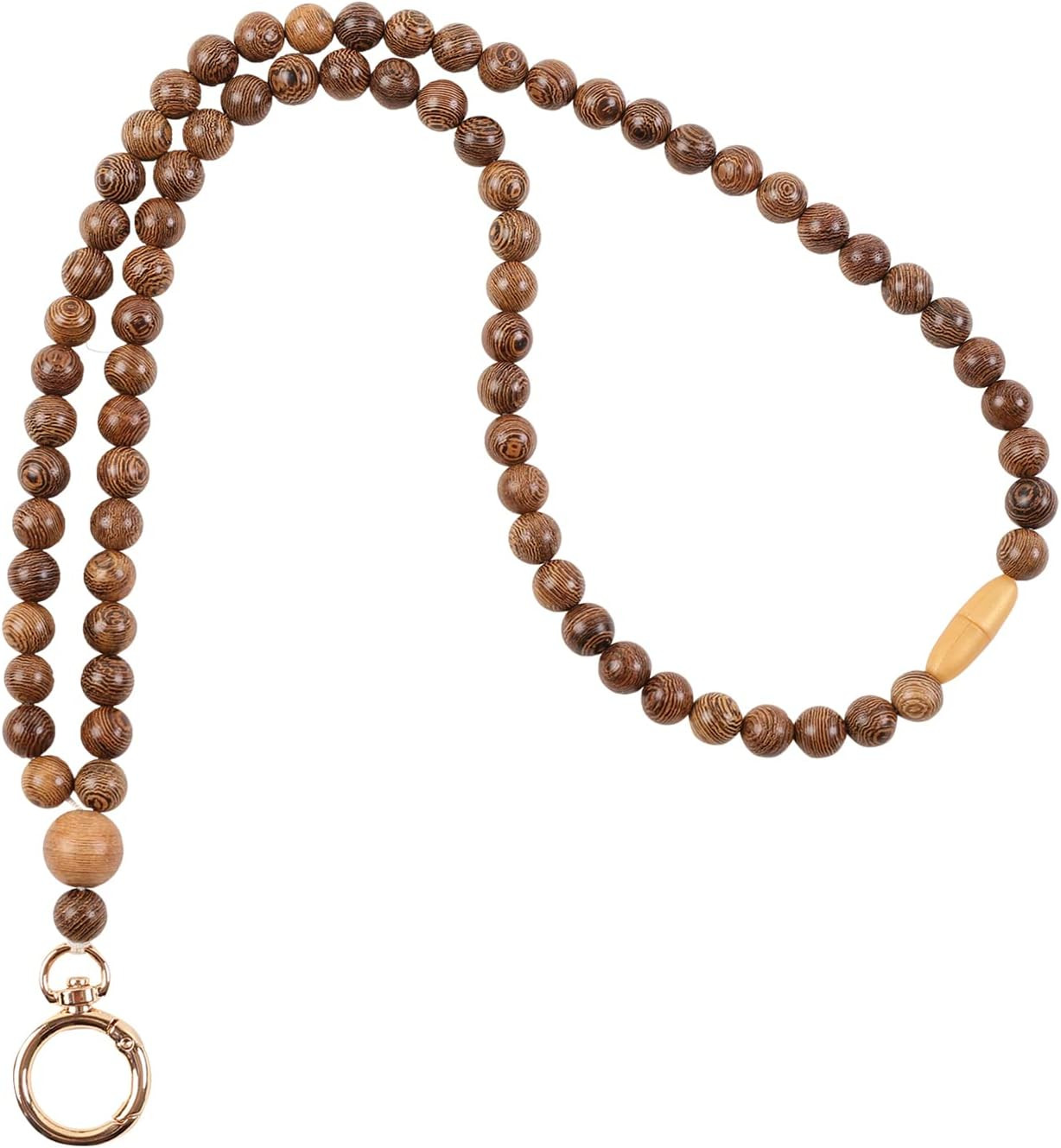 Smongdelis Wood Beaded Lanyards for Id Badges Holder, Teacher Breakaway Lanyard Boho Keychain Id ... | Amazon (US)