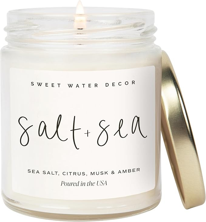 Amazon.com: Sweet Water Decor Salt and Sea Candle - Sea Salt, Citrus, Amber, Musk, Beach Scented ... | Amazon (US)