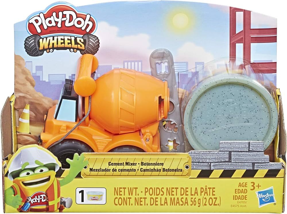 Play-Doh Wheels Mini Cement Truck Toy with 1 Can of Non-Toxic Cement Colored Buildin' Compound | Amazon (US)