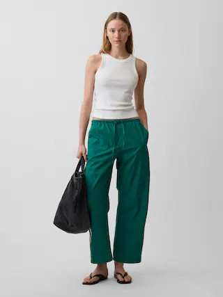 Organic Cotton Poplin Relaxed Easy Stripe Pants | Gap (US)
