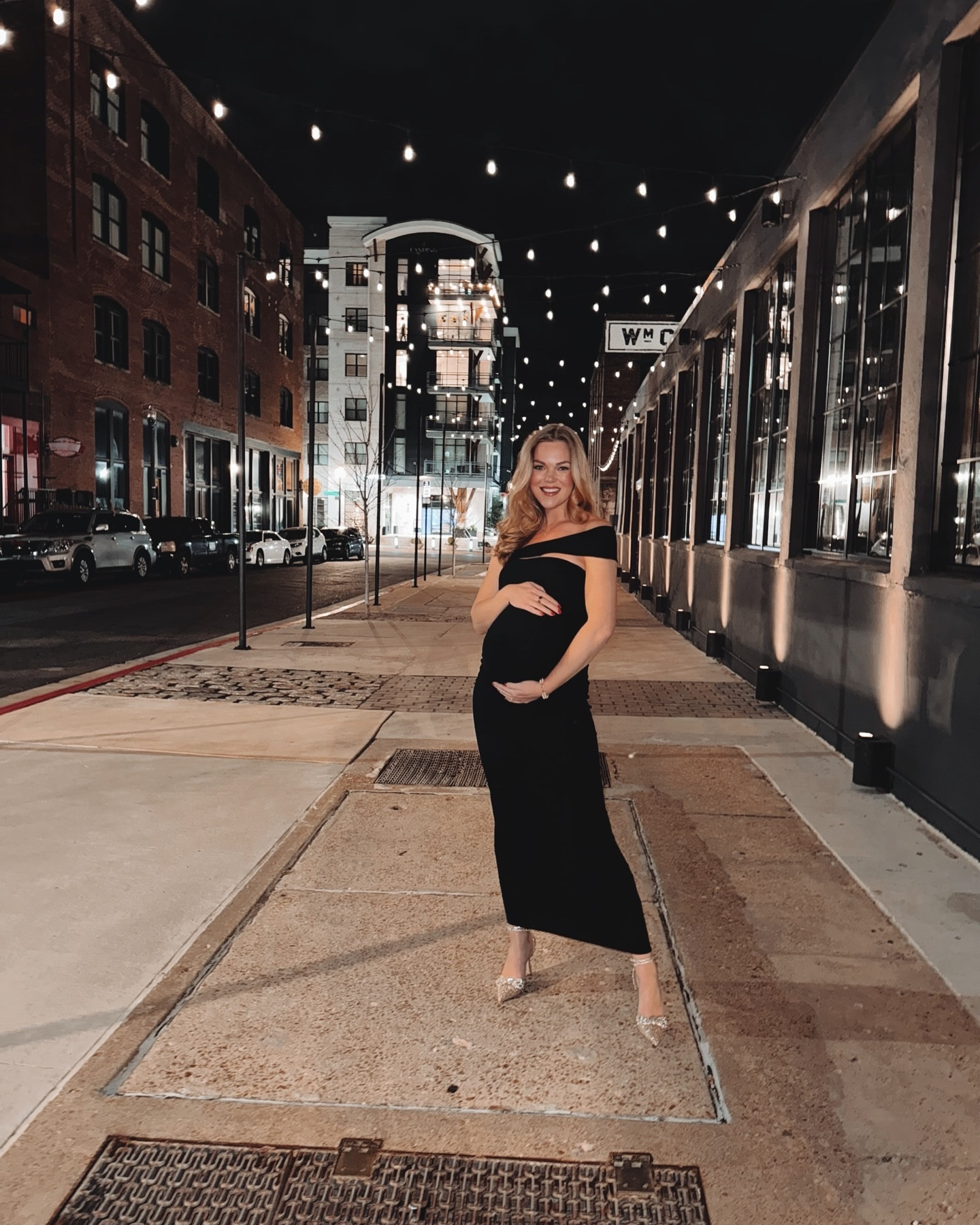2025: the year we become parents 🥹 black maternity off the shoulder dress. gold glitter bow heels. NYE outfit. Maternity wear. Bump fit  

#LTKHoliday #LTKStyleTip #LTKBump