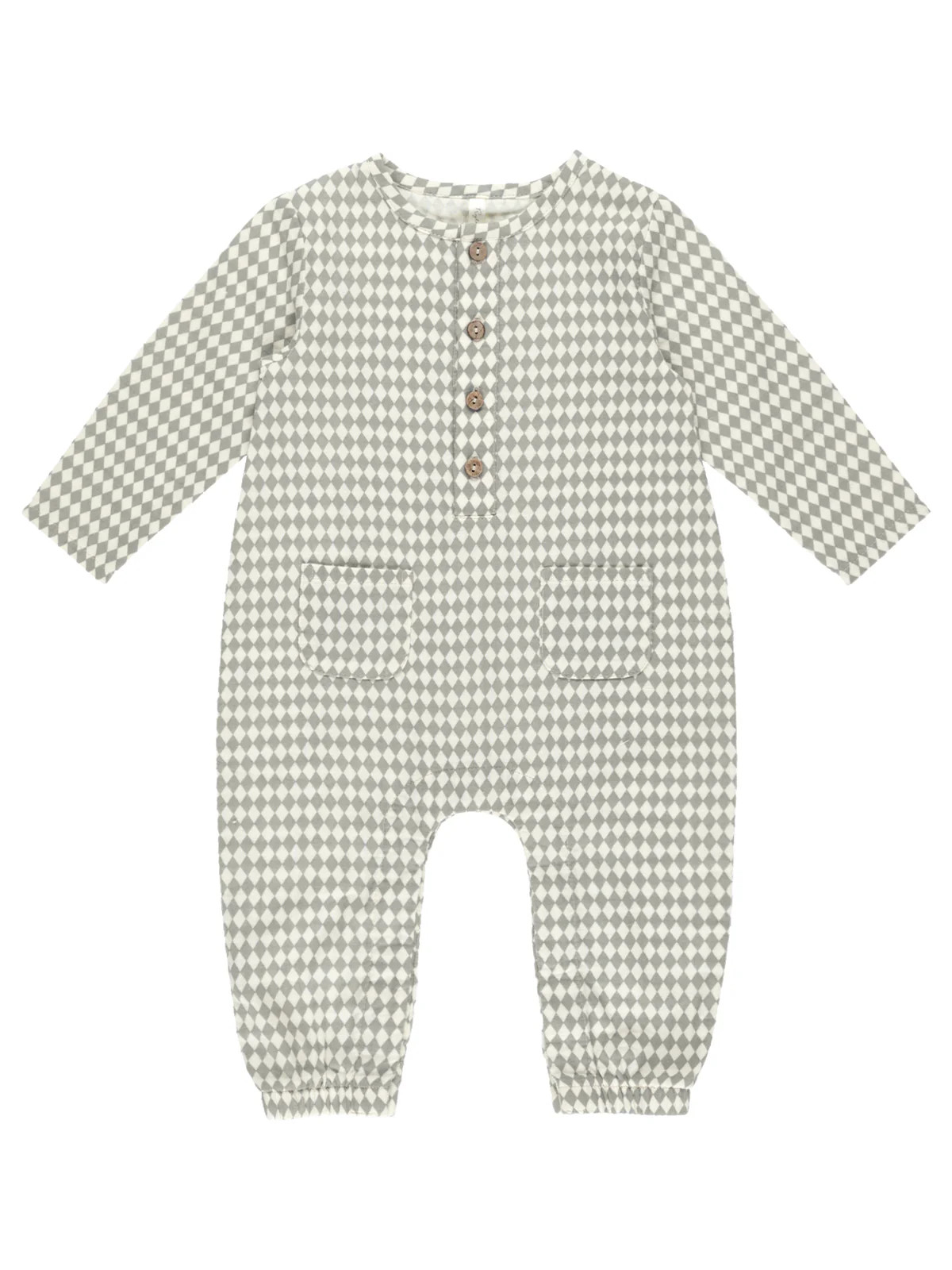 Rylee & Cru Long Sleeve Woven Jumpsuit, Laurel Diamond | SpearmintLOVE