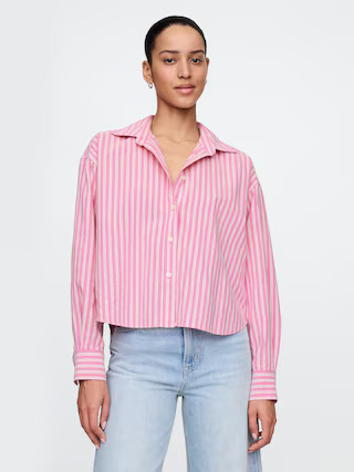 Organic Cotton Oxford Cropped Big Shirt | Gap (US)
