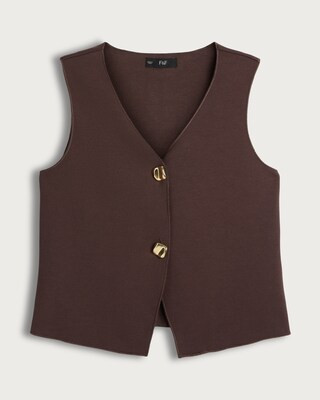 F&F Sleeveless Two Button Waistcoat in Brown | Tesco F&F