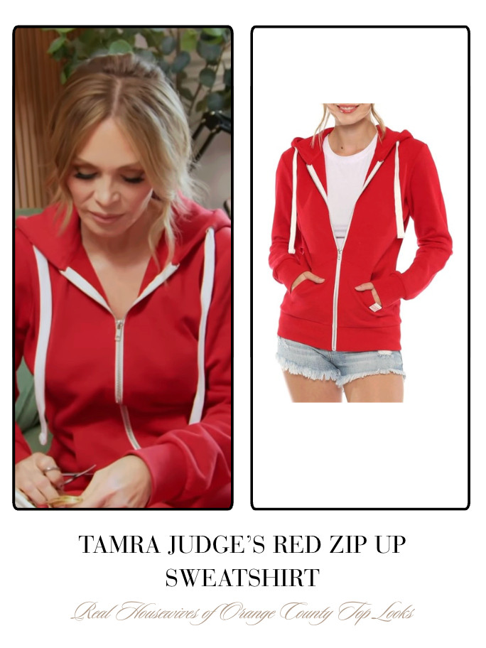 Tamra Judge's Red Zip Up Sweatshirt 

 
