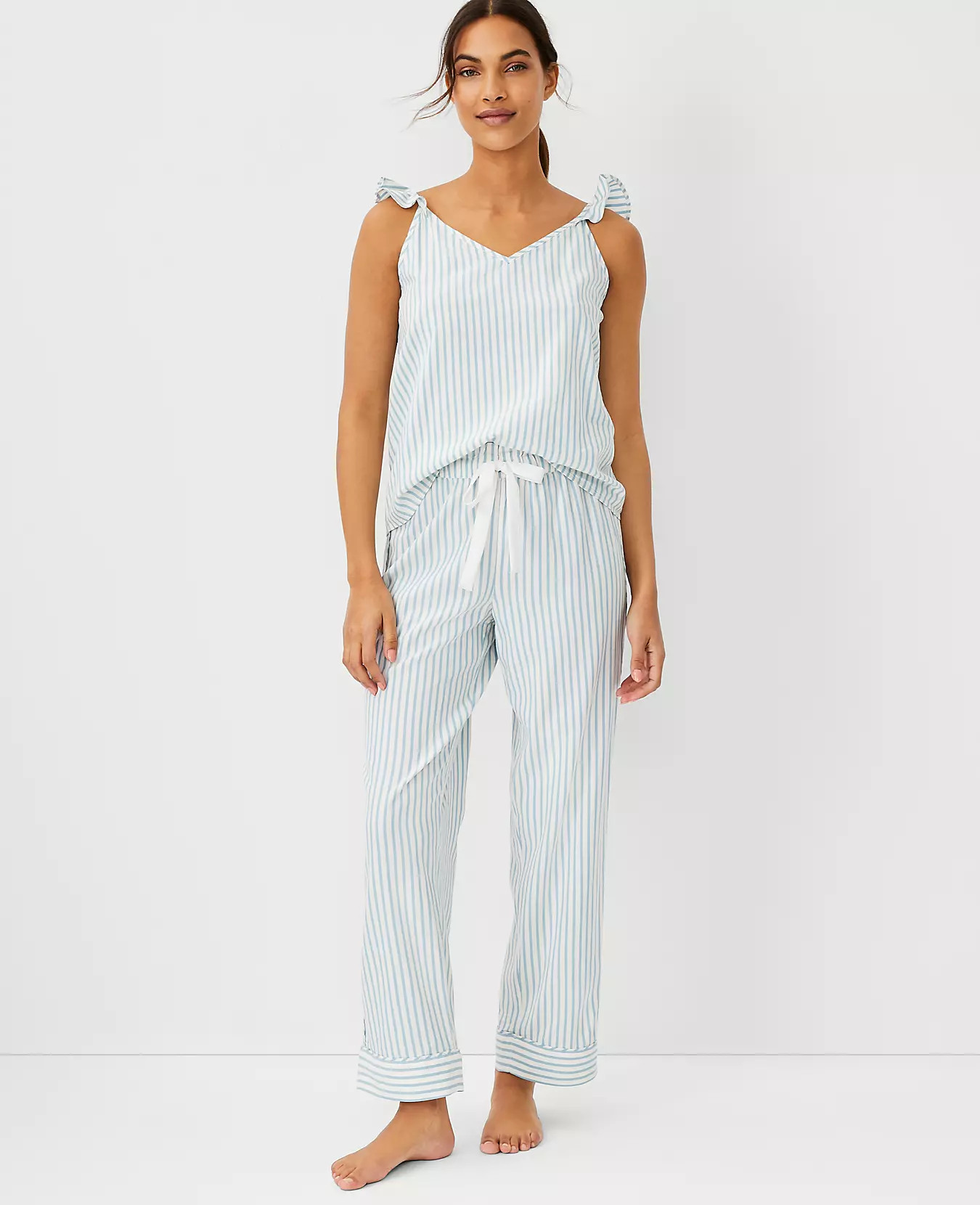 Striped Ruffle Pajama Set | Ann Taylor | Ann Taylor (US)