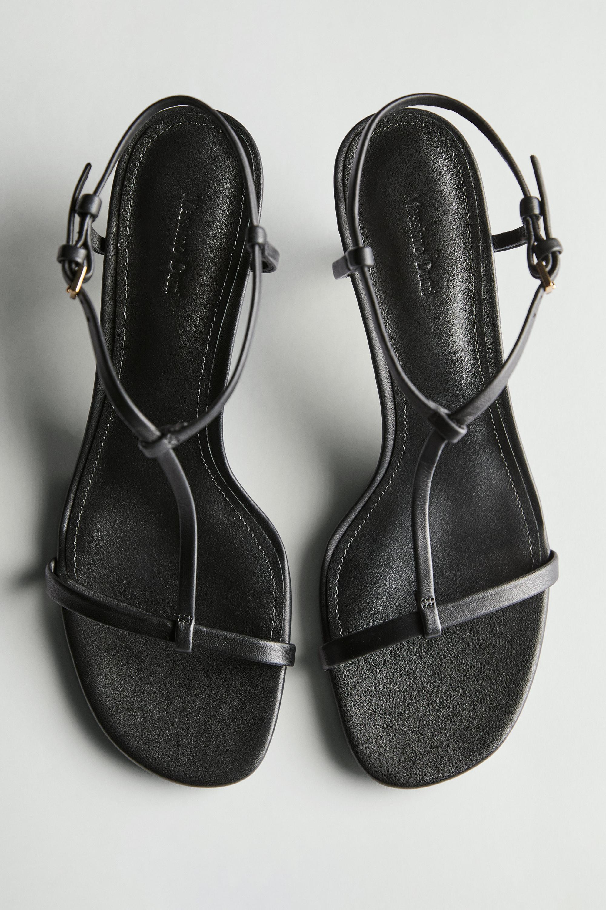 Strappy mid-heel sandals | Massimo Dutti UK