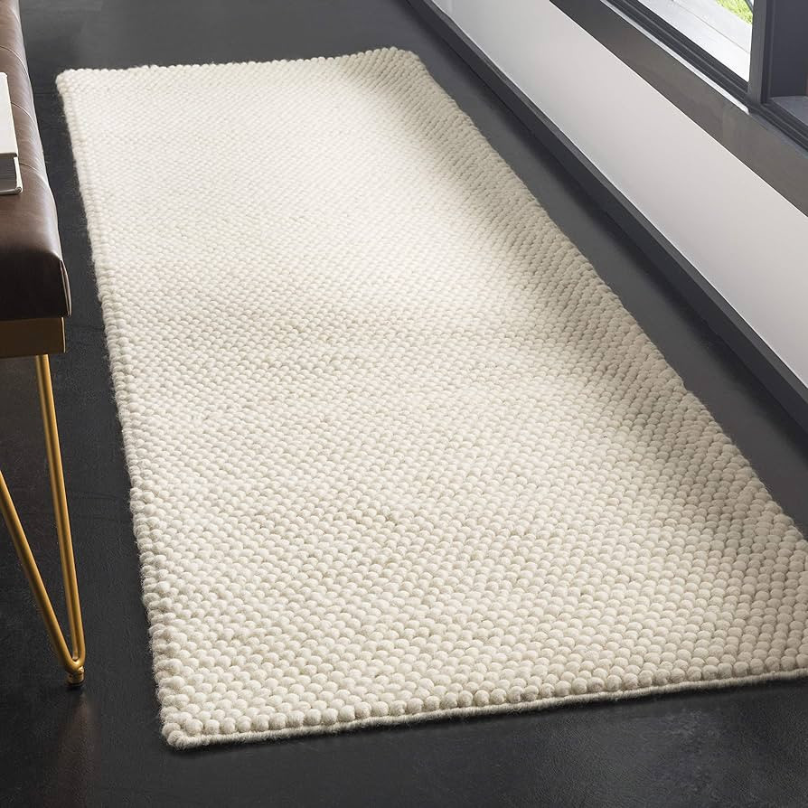 SAFAVIEH Natura Collection 2' x 6' Ivory NAT620A Handmade Premium Wool Runner Rug | Amazon (US)