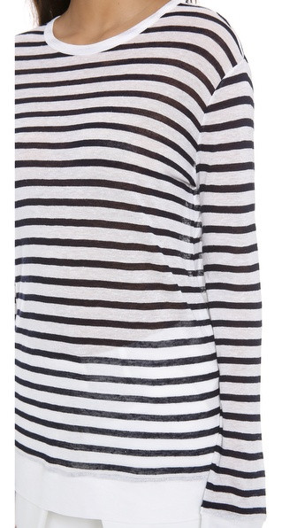 Striped Rayon Linen Tee | Shopbop