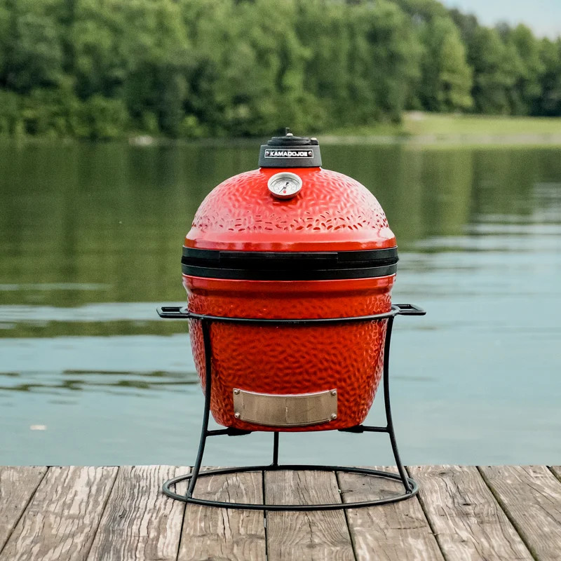 Kamado Joe Joe Jr 13.5-inch Portable Charcoal Grill in Red | Wayfair North America