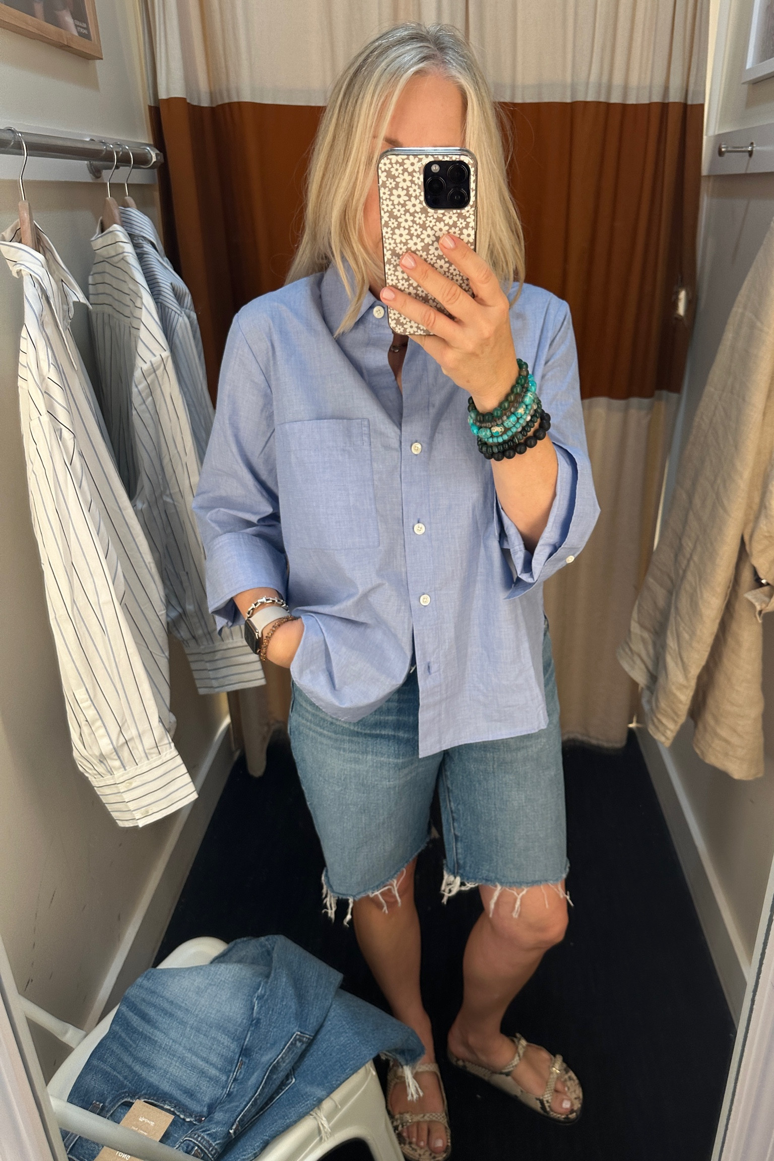 Still wearing both these pieces so much. The Jean short and the blue button up from @madwell. Perfect for California fall.

#LTKxMadewell