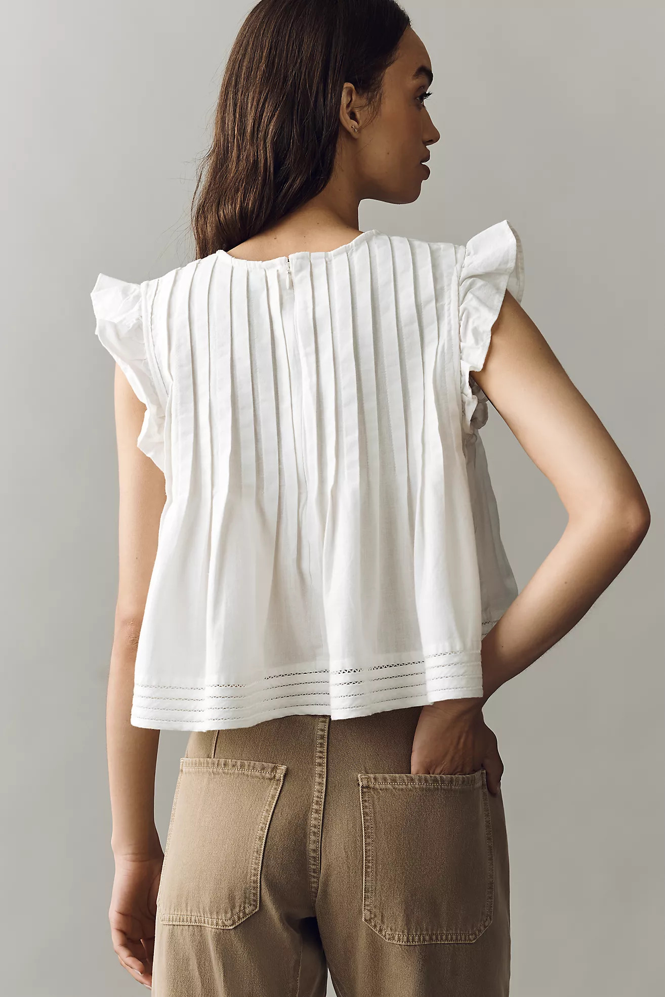 Pilcro Jade Cotton Linen Blouse | Anthropologie (US)