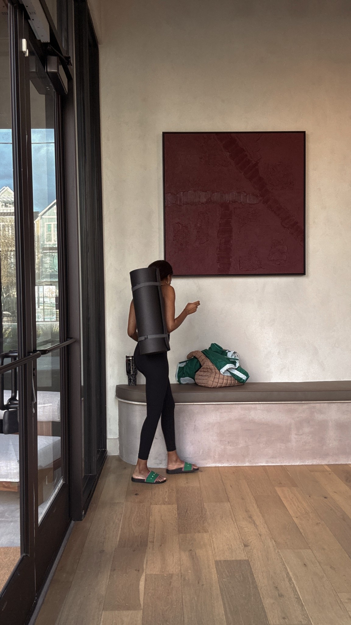 This is THE best mat. I’ve had it for over a year so it’s durable. It comes with the attachment to carry your mat. It’s light weight but thick and cushioned for those of us who need less impact on the joints. Makes your workout significantly more comfortable. 

#LTKfitnessgoals #LTKFindsUnder50 #LTKOver40