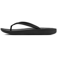 Fitflop Iqushion Ergonomic Toe Thong Flip Flop Shoes - Black | Very (UK)
